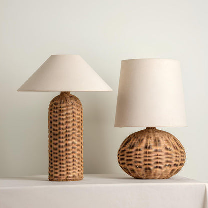 Stellan Table Lamp with Rattan Base and Fabric Shade – Modern Indoor Lighting 3