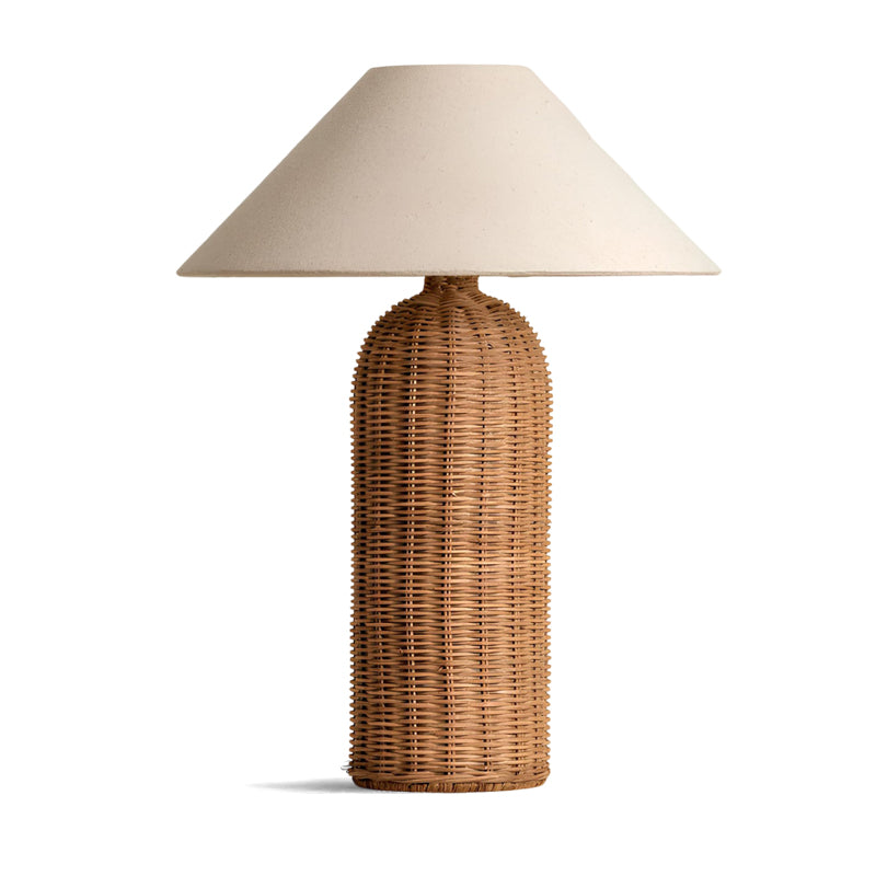 Stellan Table Lamp with Rattan Base and Fabric Shade – Modern Indoor Lighting 10