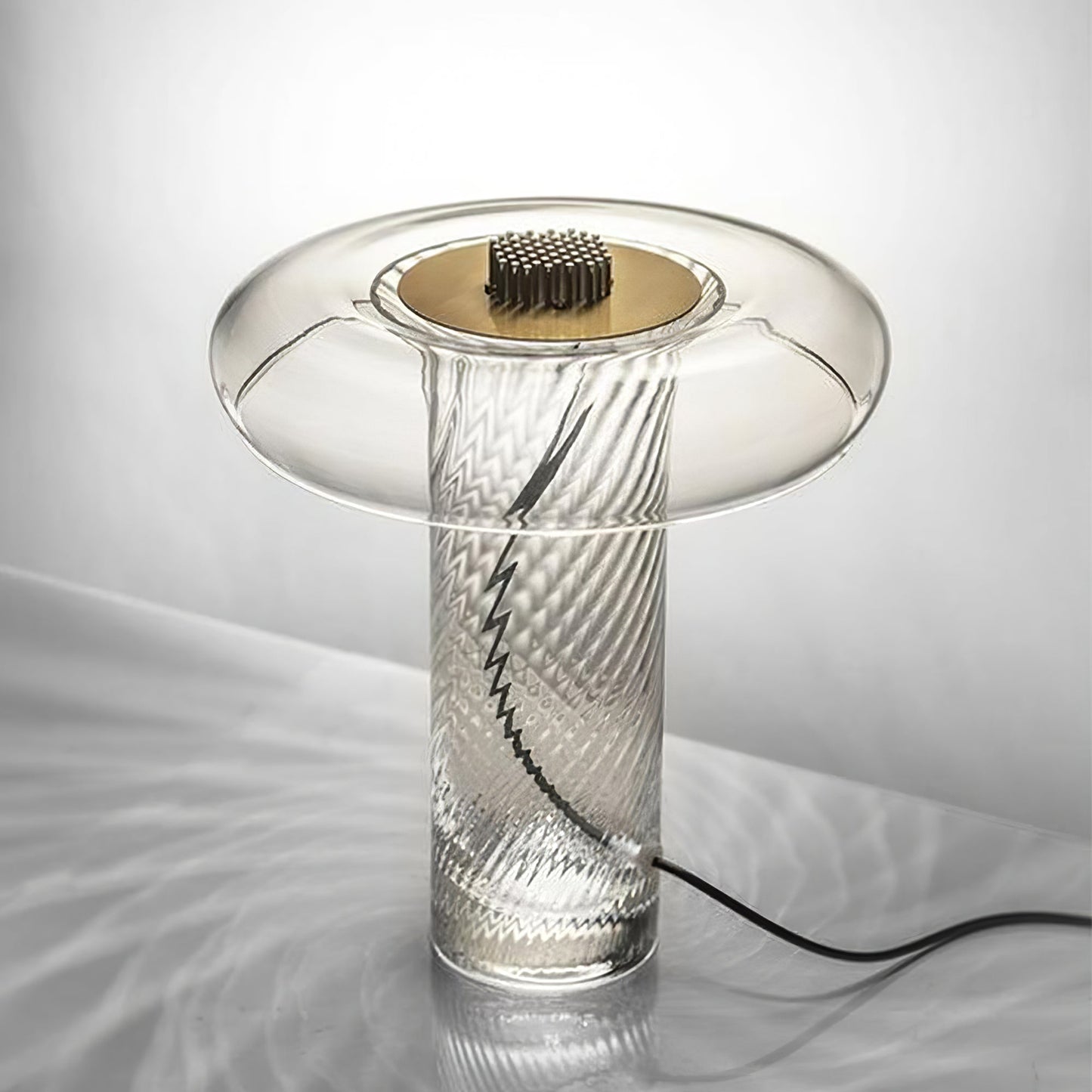 Vintage Glass Table Lamp with Integrated LED – 35cm Diameter, Indoor Lighting 3