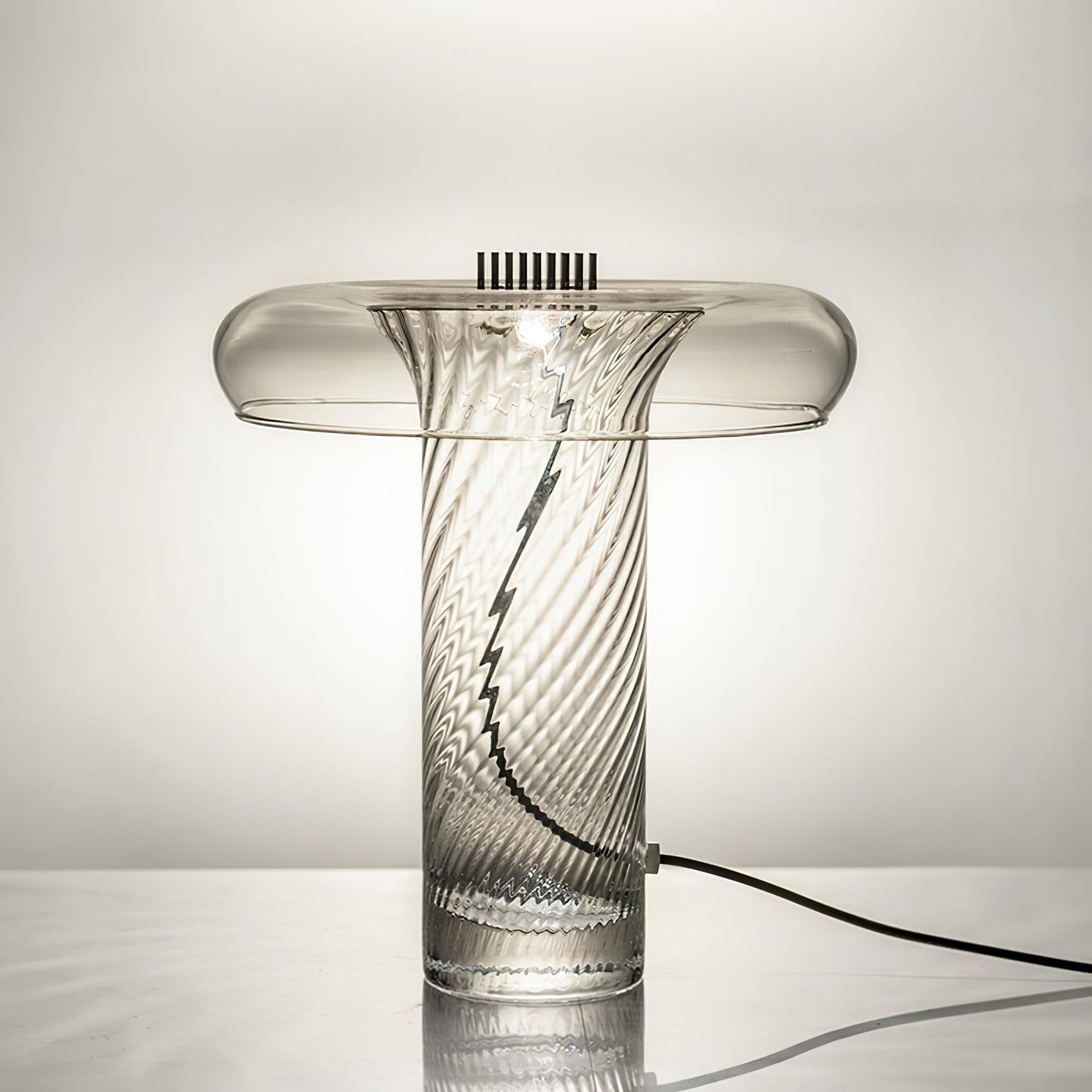 Vintage Glass Table Lamp with Integrated LED – 35cm Diameter, Indoor Lighting 8