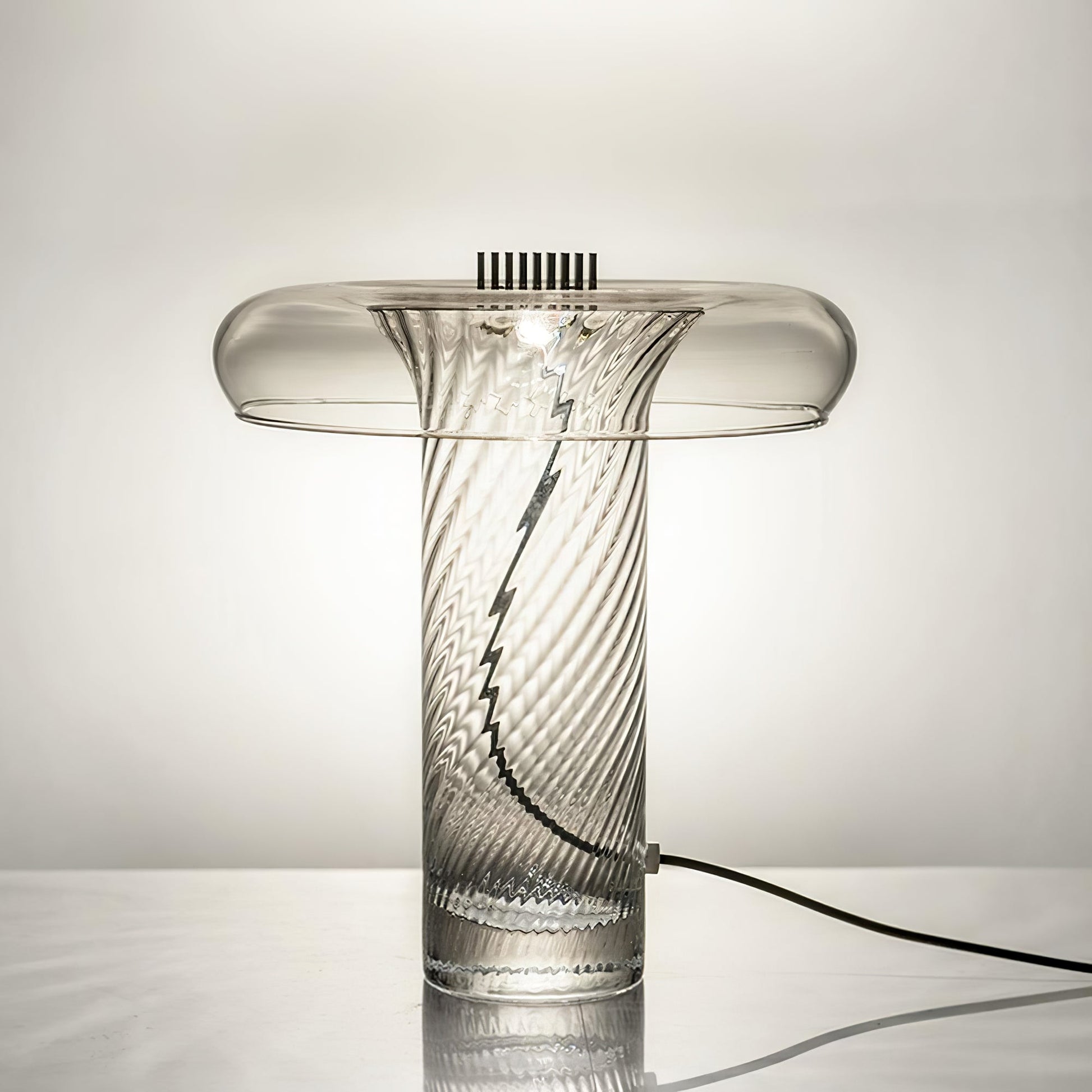 Vintage Glass Table Lamp with Integrated LED – 35cm Diameter, Indoor Lighting 8