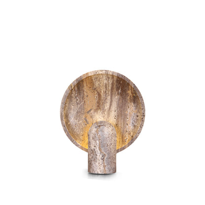 Minimalist Stone Table Lamp with Warm Glow – Natural Travertine Design 2