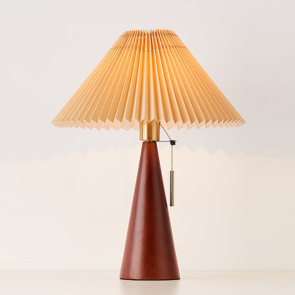 Modern Table Lamp with Solid Wood Base and Linen Shade – 40cm Diameter 10