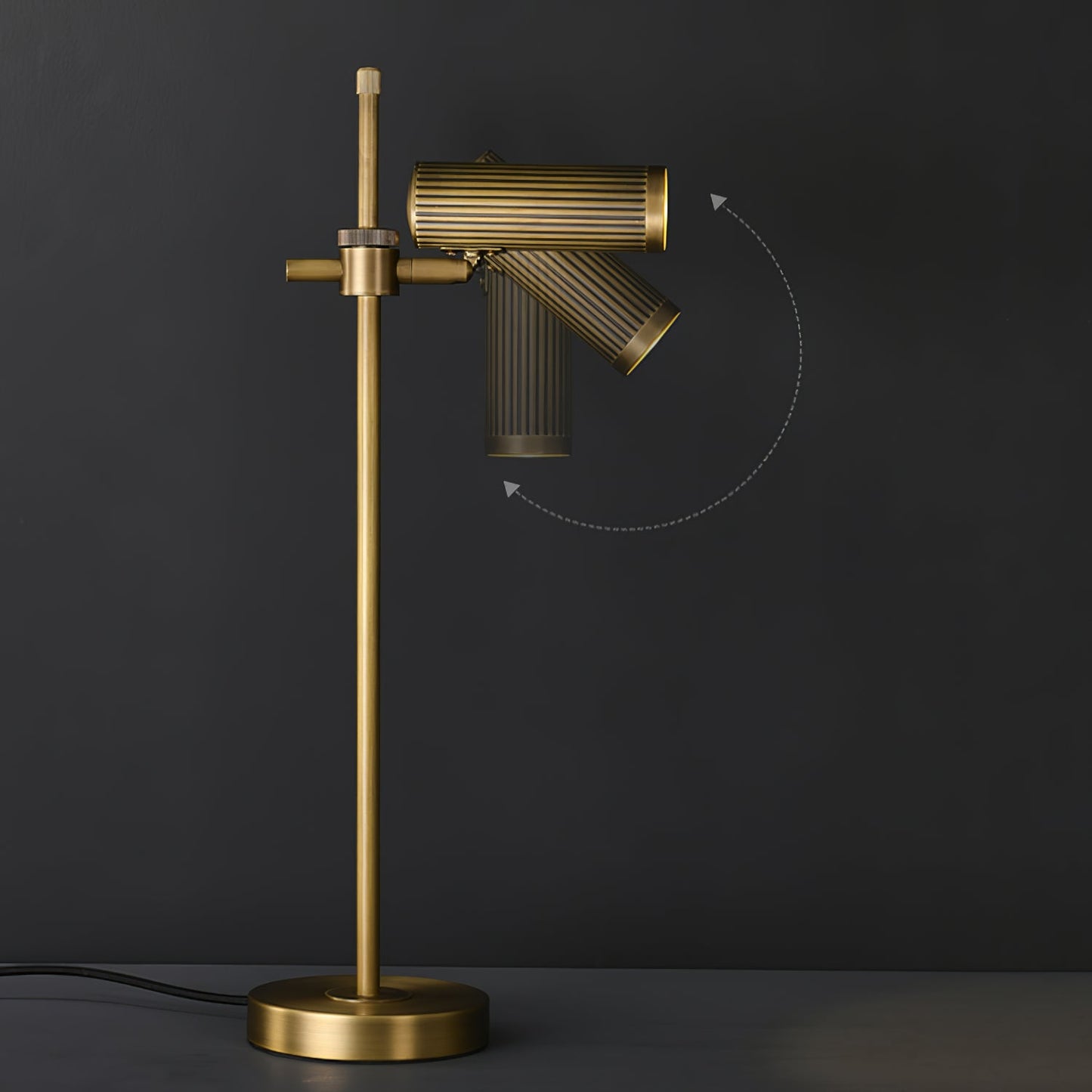 Elegant Brass Table Lamp with Copper Frame – Stylish Bedside or Desk Lighting 5