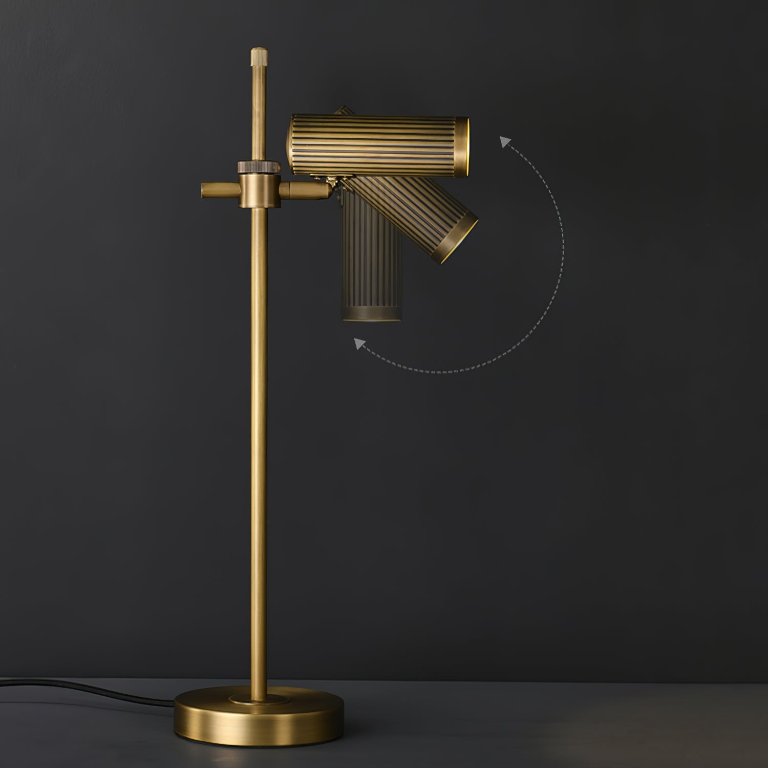 Elegant Brass Table Lamp with Copper Frame – Stylish Bedside or Desk Lighting 5