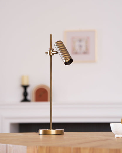 Elegant Brass Table Lamp with Copper Frame – Stylish Bedside or Desk Lighting 8