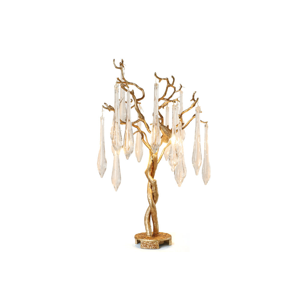 Elegant Teardrop Table Lamp with Brass Branches – Stylish Bedside Lamp for Bedroom or Living Room 2