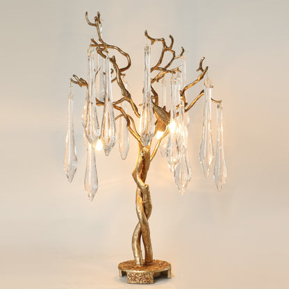 Elegant Teardrop Table Lamp with Brass Branches – Stylish Bedside Lamp for Bedroom or Living Room 3
