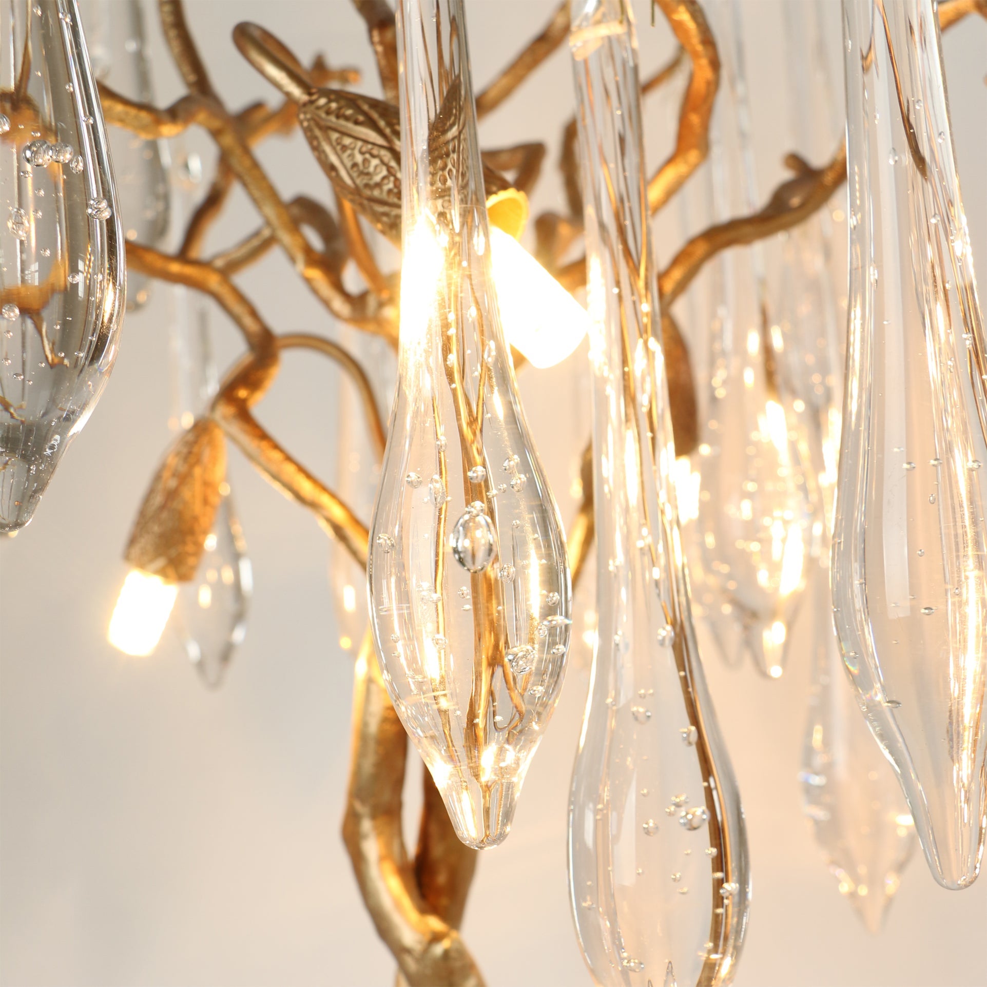 Elegant Teardrop Table Lamp with Brass Branches – Stylish Bedside Lamp for Bedroom or Living Room 4