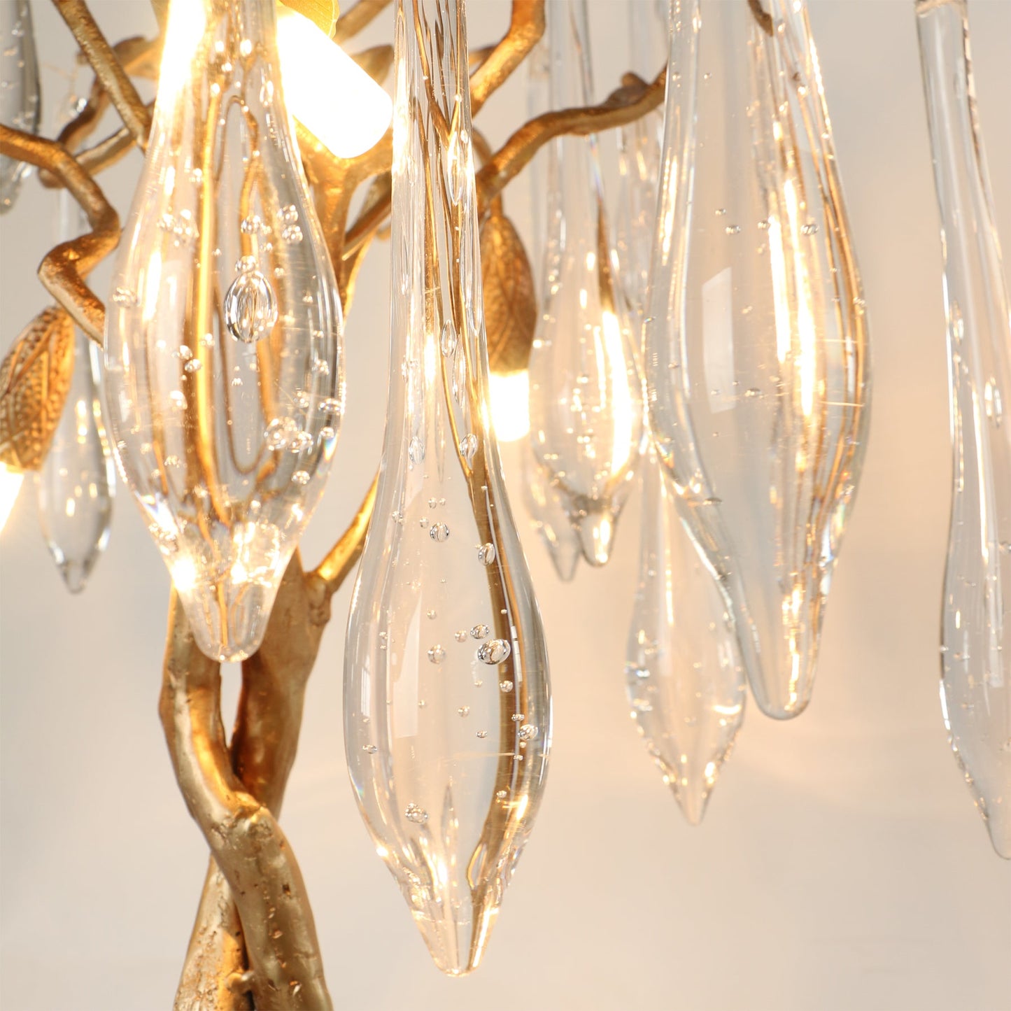 Elegant Teardrop Table Lamp with Brass Branches – Stylish Bedside Lamp for Bedroom or Living Room 5