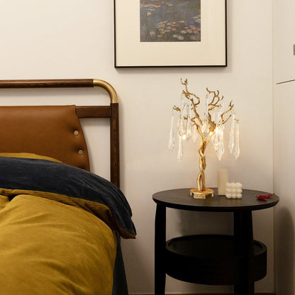 Elegant Teardrop Table Lamp with Brass Branches – Stylish Bedside Lamp for Bedroom or Living Room 8