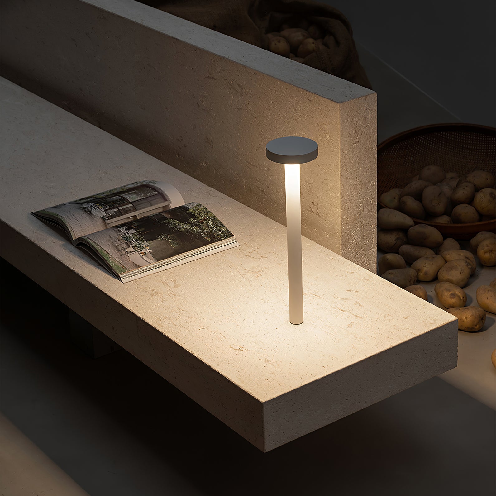 Portable LED Table Lamp with Touch Control and Magnetic Base – White and Black 3