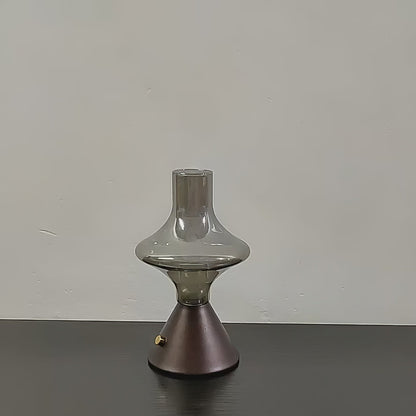 Vintage Style Battery Table Lamp with Integrated LED – Metal and Glass Design 6