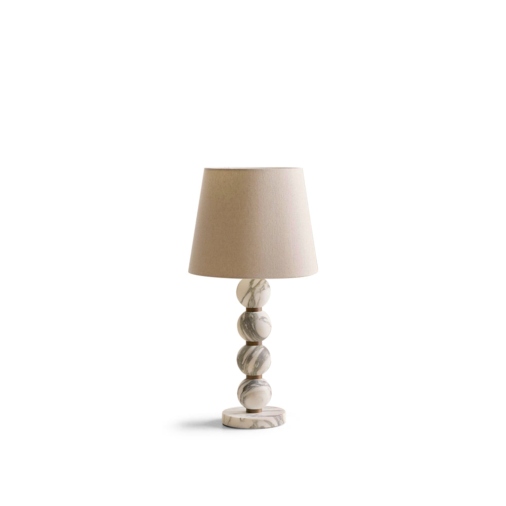 Elegant Marble Table Lamp with Fabric Shade – Modern Bedside or Desk Lighting 2
