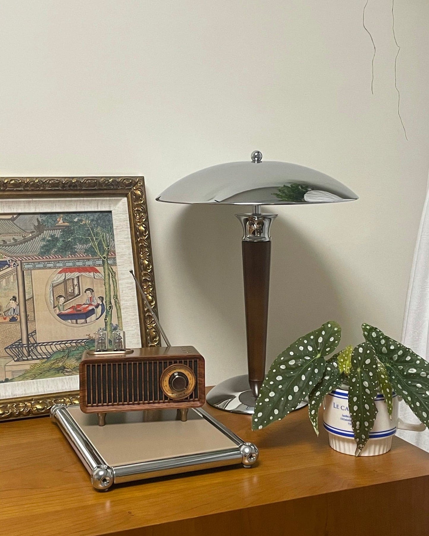 Tibby Table Lamp with Silver Shade and Wood Accent – Elegant Bedroom or Desk Lamp 8