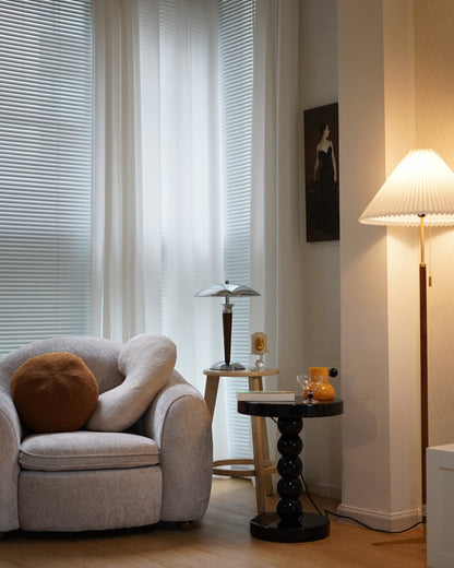Tibby Table Lamp with Silver Shade and Wood Accent – Elegant Bedroom or Desk Lamp 9