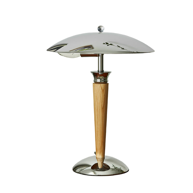 Tibby Table Lamp with Silver Shade and Wood Accent – Elegant Bedroom or Desk Lamp 10