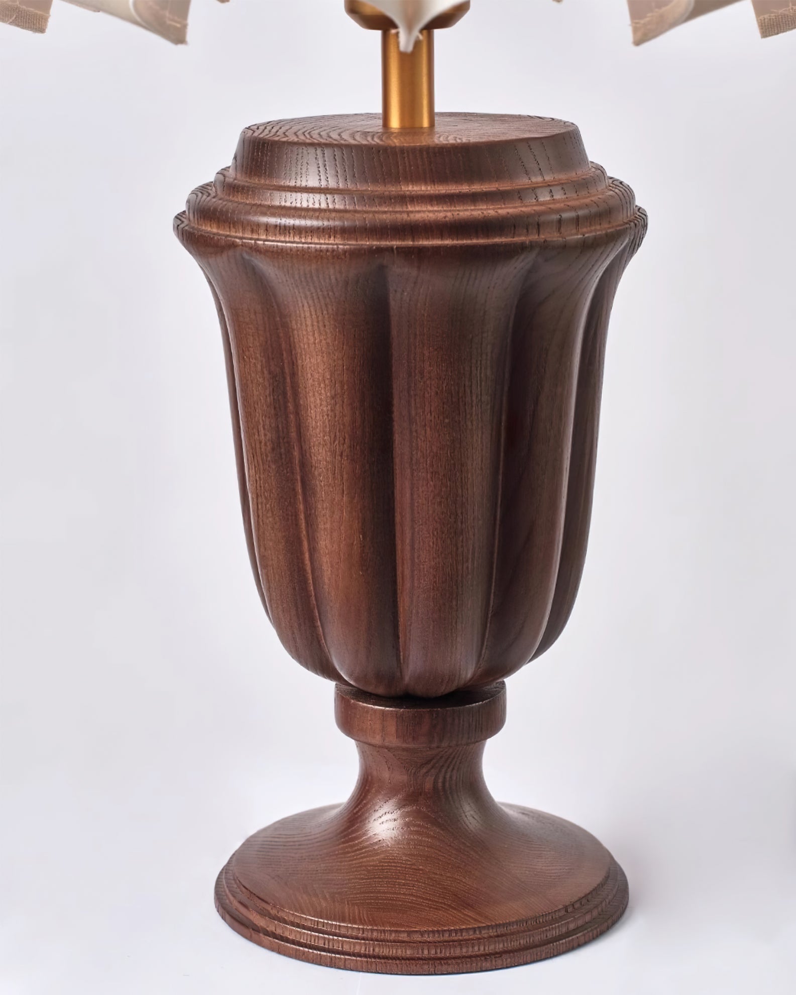 Elegant Wood Table Lamp with Pleated Fabric Shade – 22.4 Height 9