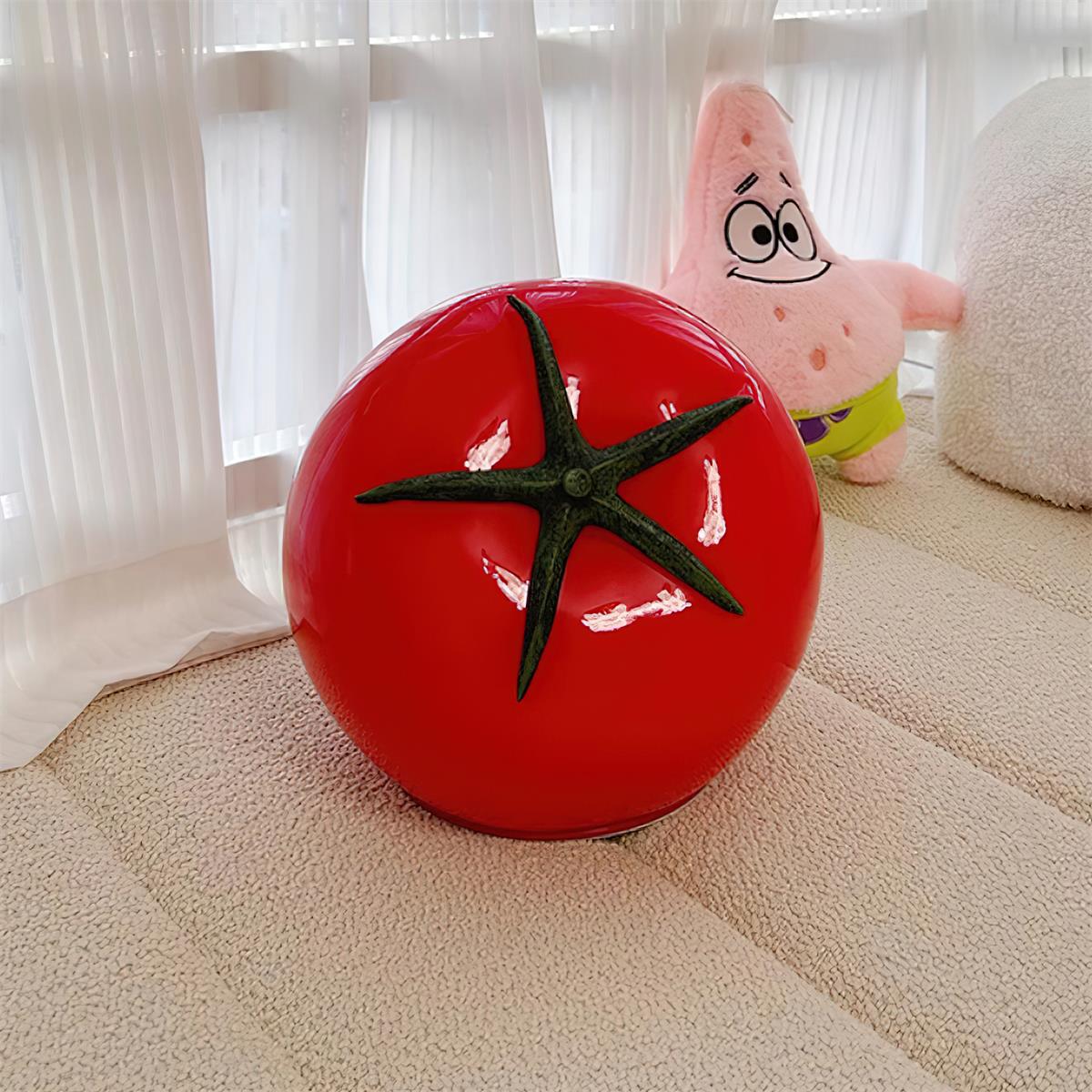 Tomato-Inspired Glass Table Lamp with LED Light – Vibrant Red Design 8