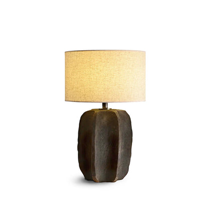 Ceramic Torso Table Lamp with Fabric Shade – Indoor Lighting Fixture 1