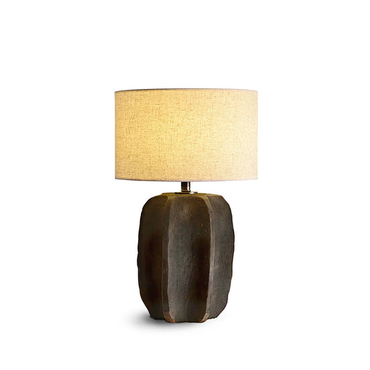 Ceramic Torso Table Lamp with Fabric Shade – Indoor Lighting Fixture 1