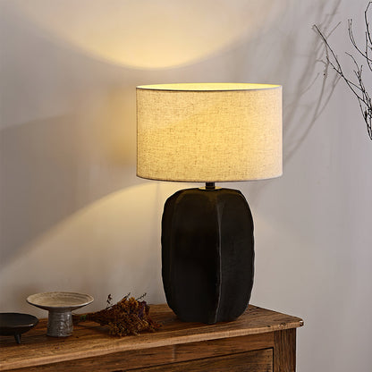 Ceramic Torso Table Lamp with Fabric Shade – Indoor Lighting Fixture 3