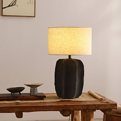 Ceramic Torso Table Lamp with Fabric Shade – Indoor Lighting Fixture 5