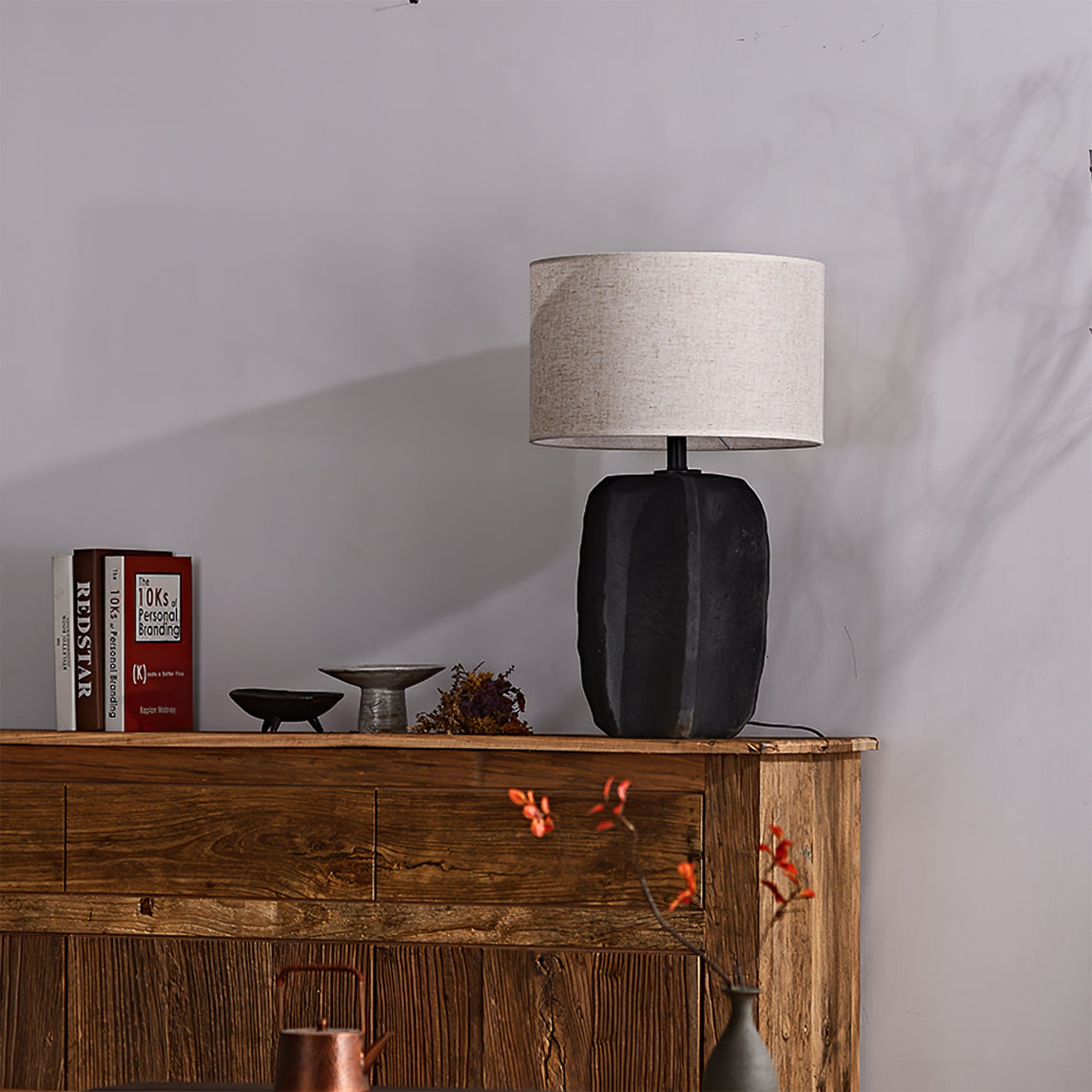 Ceramic Torso Table Lamp with Fabric Shade – Indoor Lighting Fixture 7