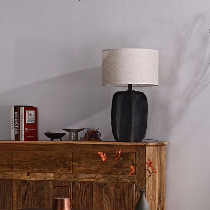 Ceramic Torso Table Lamp with Fabric Shade – Indoor Lighting Fixture 7