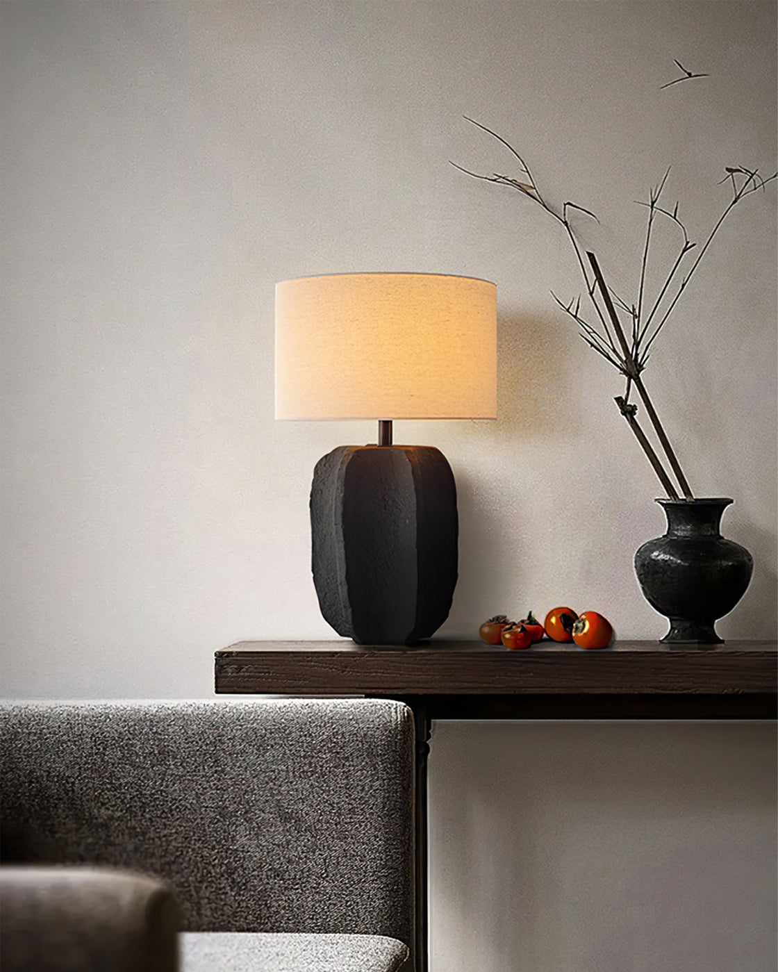 Ceramic Torso Table Lamp with Fabric Shade – Indoor Lighting Fixture 9