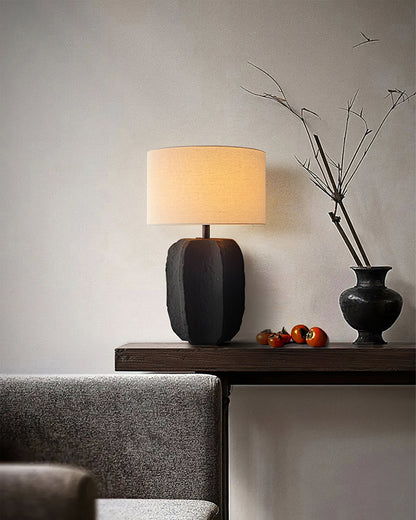 Ceramic Torso Table Lamp with Fabric Shade – Indoor Lighting Fixture 9