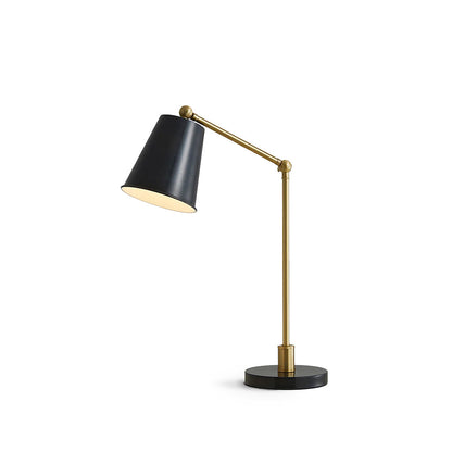 Mid-Century Modern Table Lamp with Brass Shade – Adjustable Task Lighting 2