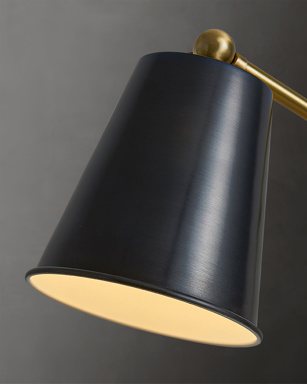 Mid-Century Modern Table Lamp with Brass Shade – Adjustable Task Lighting 9