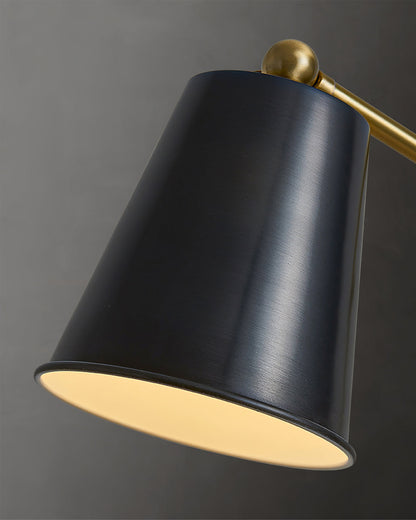 Mid-Century Modern Table Lamp with Brass Shade – Adjustable Task Lighting 9