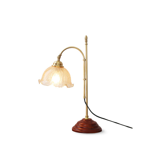 Vintage Table Lamp with Textured Glass and Copper Accents – 22 Height 1