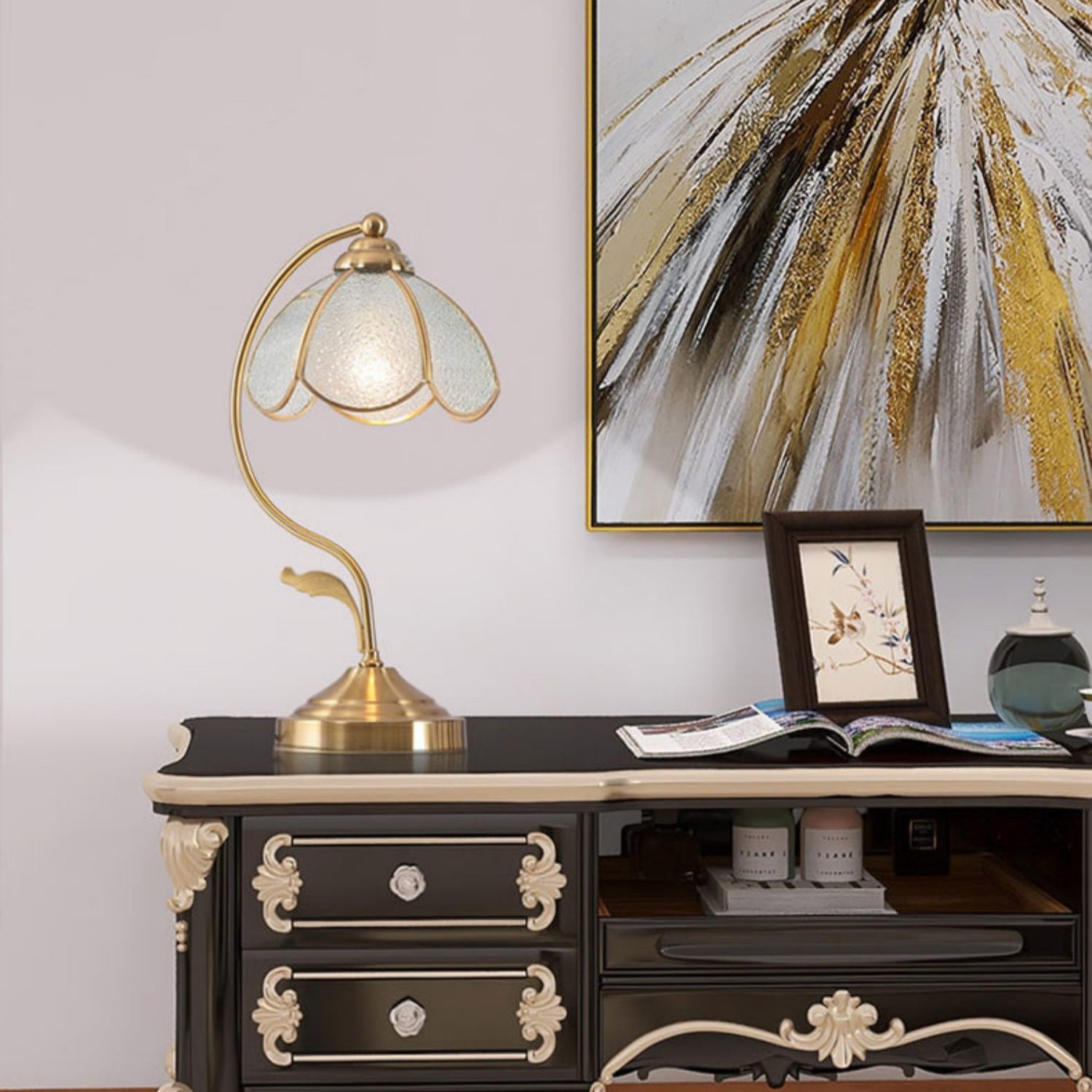 Vintage Tiffany Style Table Lamp with Elegant Flower Design – Indoor Lighting 6