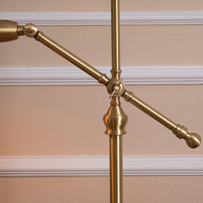 Brass Table Lamp with Adjustable Arm and Dome Shade – Modern Desk Light 7