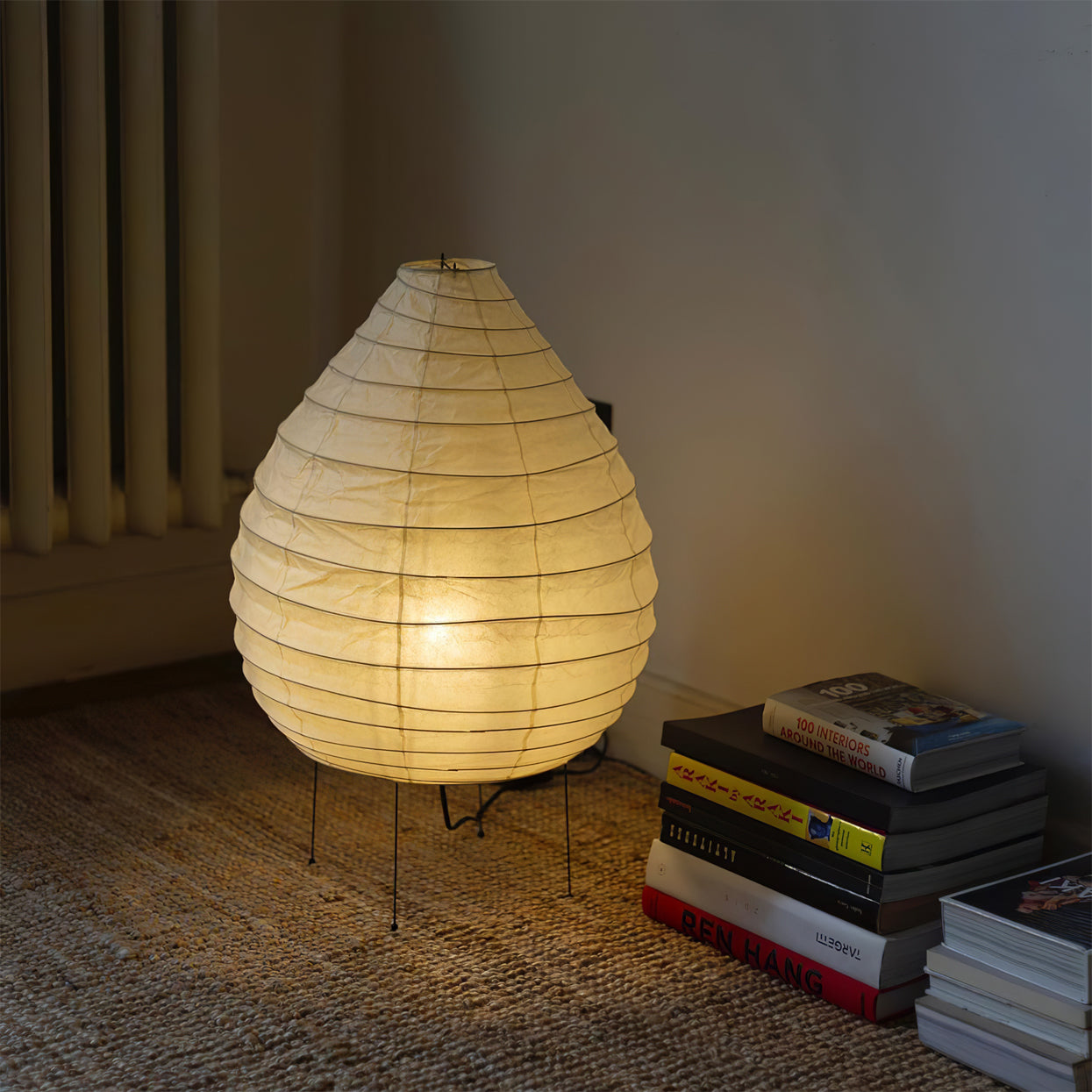 Handmade Mulberry Paper Table Lamp with Unique Design – 42cm Diameter 4