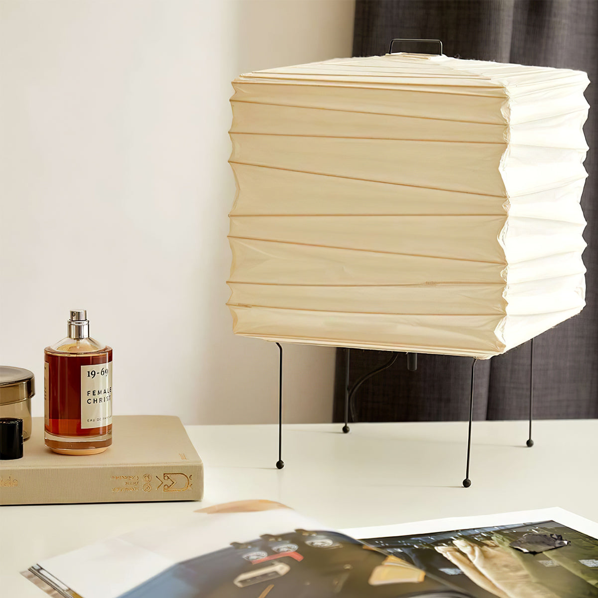 Handmade Mulberry Paper Table Lamp with Unique Design – 23cm Diameter 4