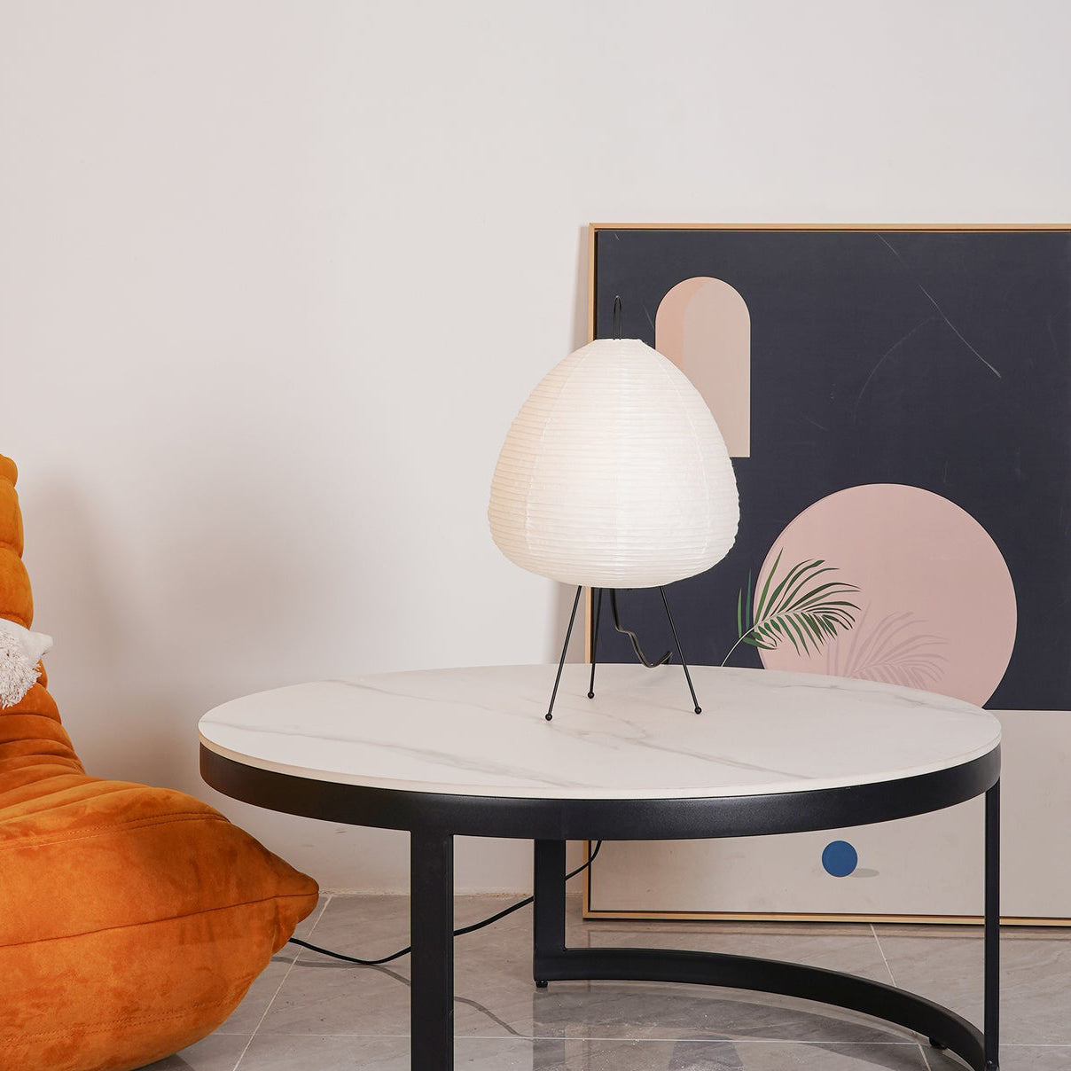 Washi Table Lamp with Mulberry Paper Shade – Elegant Indoor Lighting for Bedroom and Living Room 4