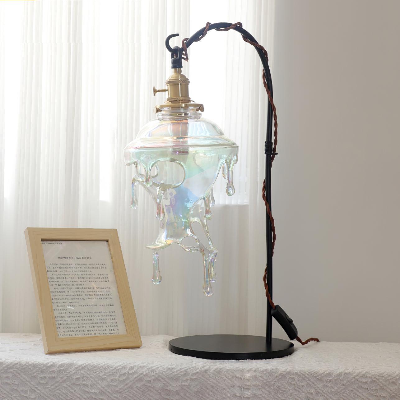 Iridescent Water Droplets Resin Table Lamp – 28cm Diameter, Indoor Lighting 3