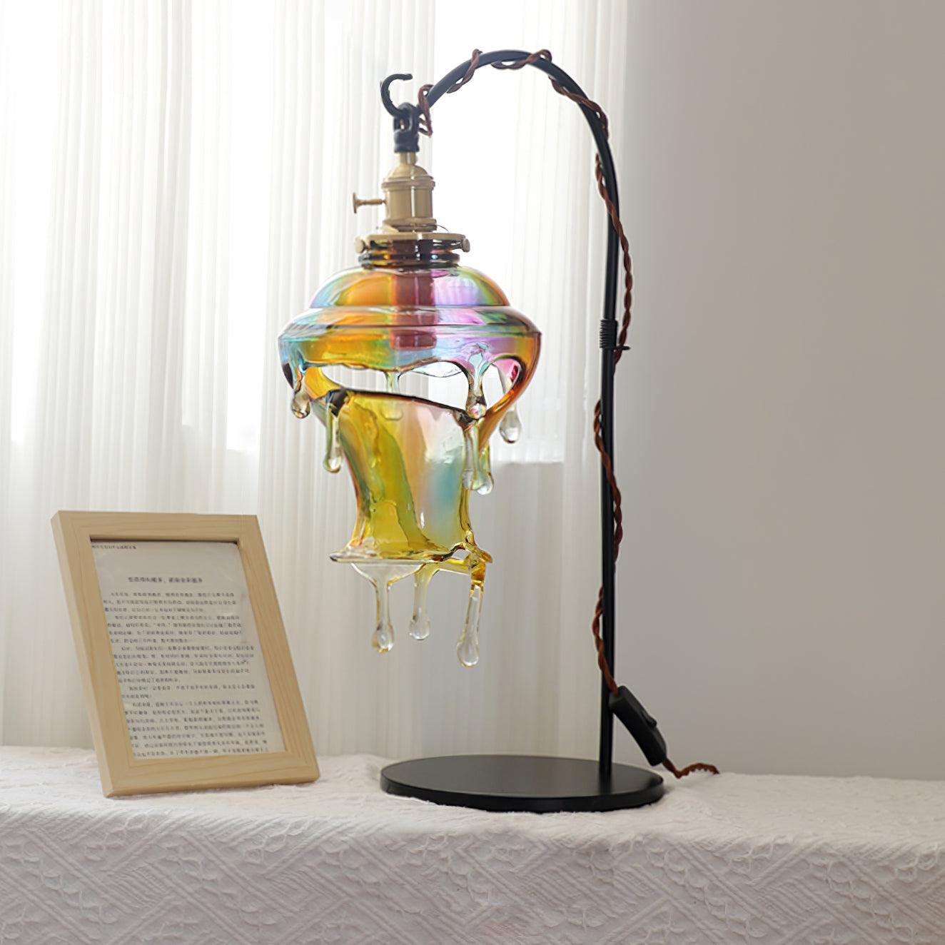 Iridescent Water Droplets Resin Table Lamp – 28cm Diameter, Indoor Lighting 5