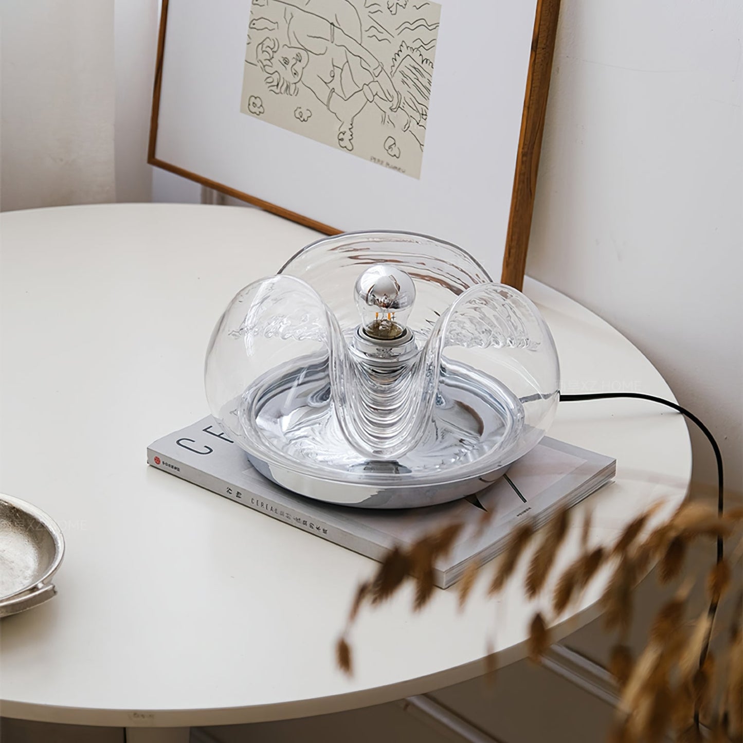Wave Koch Table Lamp with Clear Shade and Chrome Frame – Modern Ambient Lighting 6