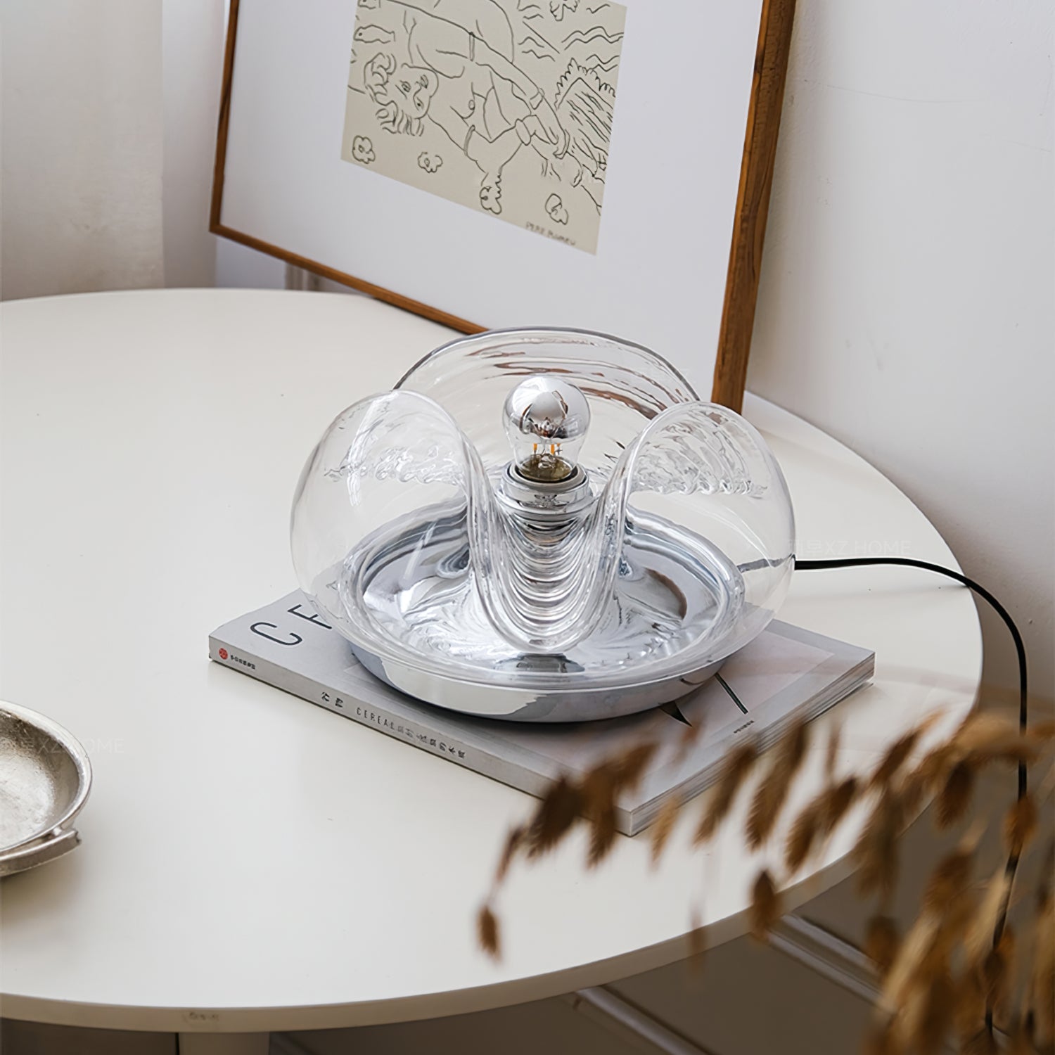 Wave Koch Table Lamp with Clear Shade and Chrome Frame – Modern Ambient Lighting 6