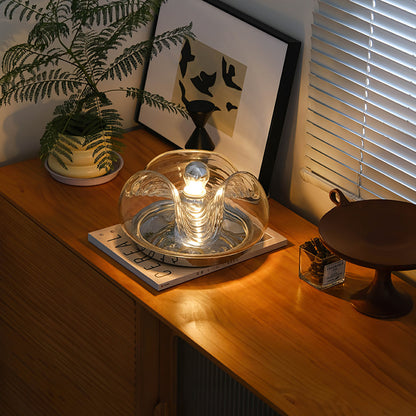 Wave Koch Table Lamp with Clear Shade and Chrome Frame – Modern Ambient Lighting 9
