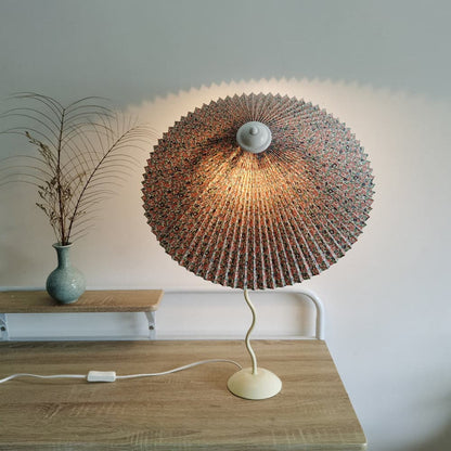 Wiggly Pleated Table Lamp with Handcrafted Shade – 43cm Diameter, Indoor Use 5