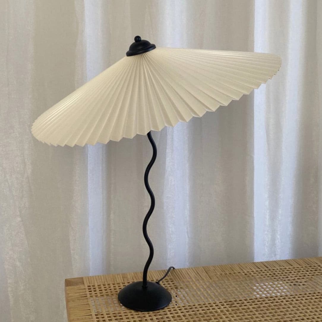 Wiggly Pleated Table Lamp with Handcrafted Shade – 43cm Diameter, Indoor Use 7