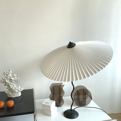 Wiggly Pleated Table Lamp with Handcrafted Shade – 43cm Diameter, Indoor Use 9