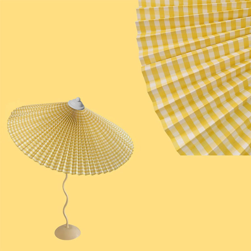 Wiggly Pleated Table Lamp with Handcrafted Shade – 43cm Diameter, Indoor Use 10