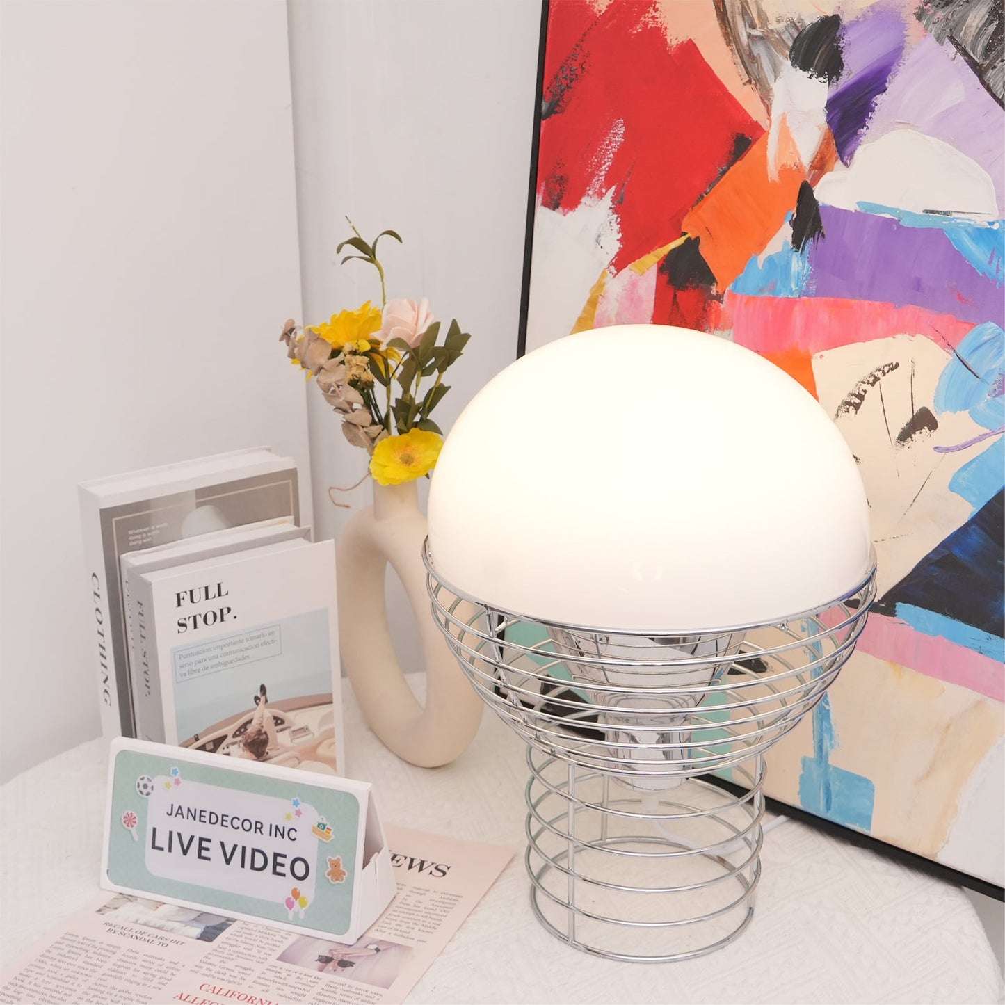 Modern Wire Table Lamp – Minimalist Design for Living Room, Bedside, or Desk 3